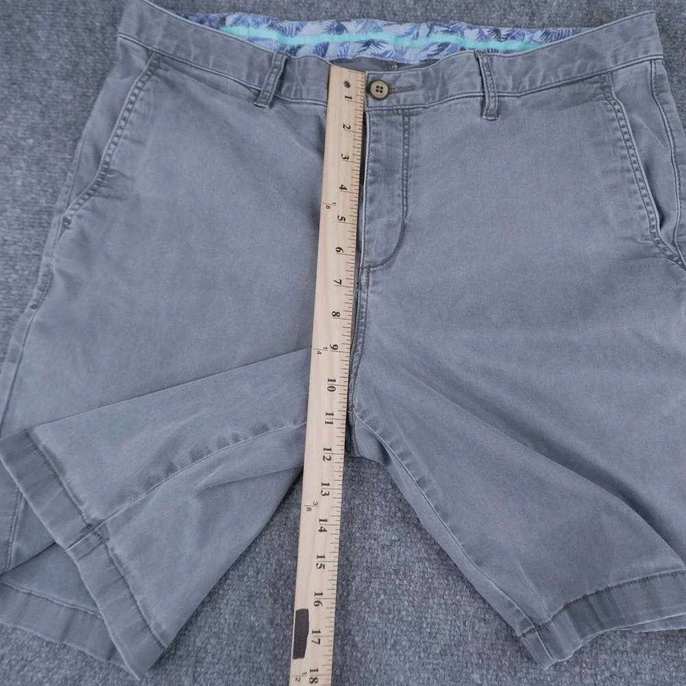 Tommy Bahama Chino Shorts Mens‎ 36 Grey Tencel Blend Stretch Flat Front Casual